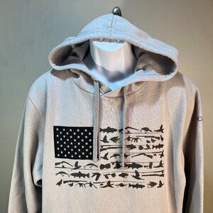 🔥 Columbia PHG Men’s Gray Hoodie L Hunting Sweatshirt Outdoor Camo 🦌